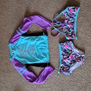 Disney store girls size 7/8. 3 pc bathing suit